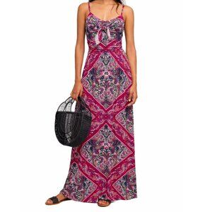Anthropologie Moulinette Soeurs Brisbane Blue & Maroon Paisley Maxi Dress Sz XL